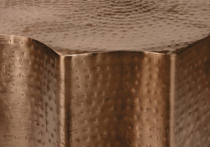 English Elm Accent Table - Hand-Crafted Copper Metal Drum With Scalloped Design, Perfect For Living Spaces & Style B2710P219443
