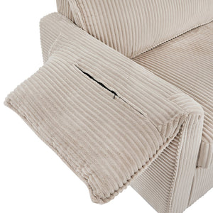 English Elm 79.13-Inch Sleeper Sofa Bed Corduroy Pull-Out Futon 3-Mode Recliner 450lb Capacity Brown Modern Comfort W820P190065