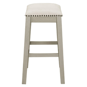 OSP Home Furnishings 24" Saddle Stool - Set of 2 Linen / White Washed