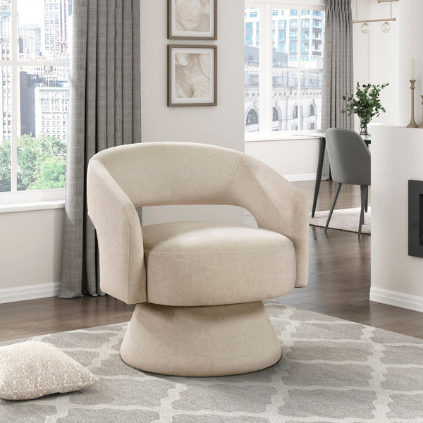 English Elm Modern Swivel Accent Chair in Lux Velvet Upholstery with Solid Wood Base, Compact Stylish Seating taupe 27.75 L x 26.5 W x 19.75 H B011P283815