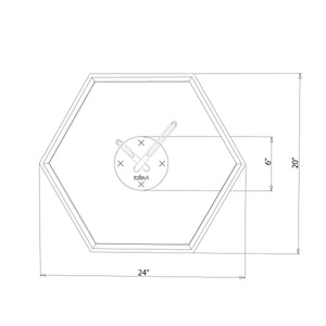 English Elm Tuva Hexagonal Wall Clock with Solid Wooden Frame — Minimalist Modern Design, Easy-to-Read Face Yellow B029P331487