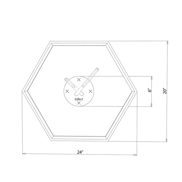 English Elm Tuva Hexagonal Wall Clock with Solid Wooden Frame — Minimalist Modern Design, Easy-to-Read Face Yellow B029P331487
