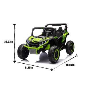 English Elm 24v Two Seat Kids Electric Utv with Parental Remote Suspension Off Road Ride On Green W1578P184798