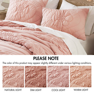 English Elm 3-Piece King Comforter Set In Soft Pink - Cozy, Durable & Machine Washable For Everyday Elegance B035P408219
