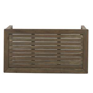 English Elm Christopher Knight Home® - 4 Acacia Outdoor Seating Set Dark Grey Cushions – 4-Person Slat Panel Sled Design, Water-Resistent 69678.00GDGRY-2_70137.00GDGRY