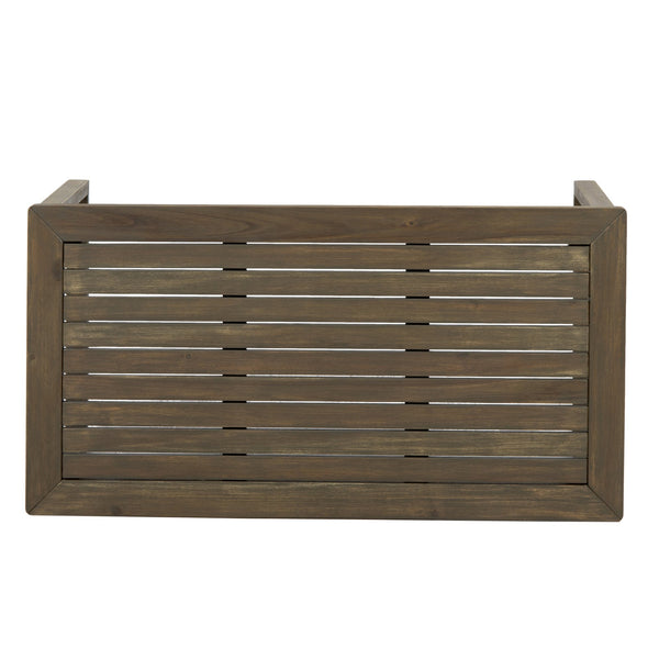 English Elm Christopher Knight Home® - SAMWELL Acacia Wood Outdoor Loveseat and Coffee Table Set with Water-Resistant Cushions, Sleek Slat Design DARK GREY 52.75 L x 33 W x 17.75 H 70137.00GDGRY