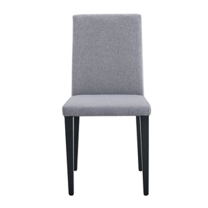English Elm Four Linen-Cotton Dining Chairs with Sturdy Metal Legs, Breathable Upholstery, Sleek Minimalist Design Black,Light Gray W1151P263121