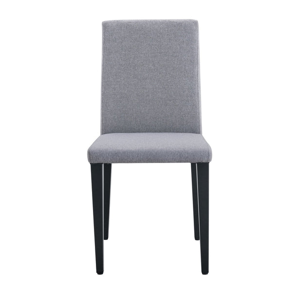 English Elm Two Linen-Cotton Dining Chairs with Sturdy Metal Legs, Breathable Upholstery and Anti-Slip Feet for Comfort and Stability Black,Light Gray W1151P263140