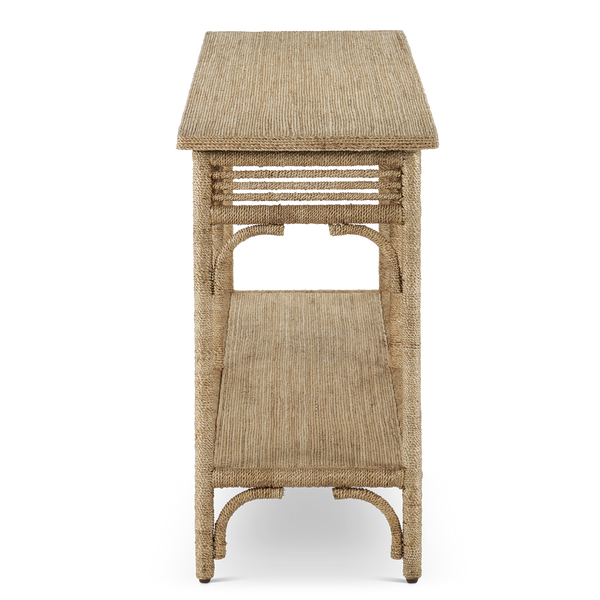 Olisa Rope Console Table - Handcrafted Elegance in Natural Abaca, Perfect for Traditional Interiors