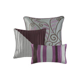 Madison Park Amherst Transitional 7 Piece Comforter Set MP10-127 Purple