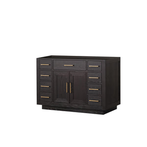 English Elm Black Oak Single-Sink Vanity 48" W X 22" D - Modern Midcentury Design With Soft-Close Hardware B2731P260820