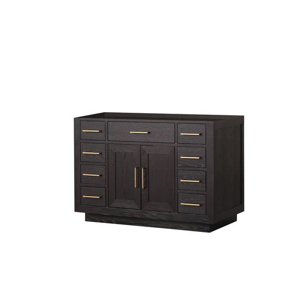 English Elm Black Oak Single-Sink Vanity 48" W X 22" D - Modern Midcentury Design With Soft-Close Hardware B2731P260820