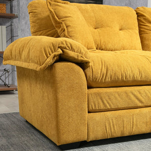 English Elm 84" Chenille Sofa Loveseat with Memory Foam & Pocket Springs, Plush Dual-Layer Comfort, Sturdy Frame Yellow W676S00012