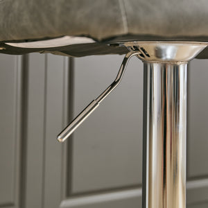 English Elm A&A Modern Swivel Barstools Set Of 2, Adjustable Height With Chrome Base, Ergonomic Gray Pu Leather W1143P193493