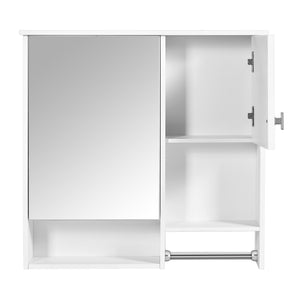 English Elm 29'' Modern Wall Mounted Medicine Cabinet with Mirror, Spacious Adjustable Shelves, Towel Bar and Durable MDF Finish White N710P209440K