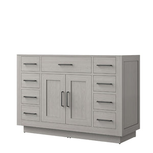English Elm White Oak Single-Sink Vanity - 48" Midcentury Design With Soft-Close Storage For Small Bathrooms B2731P257716-GIGA