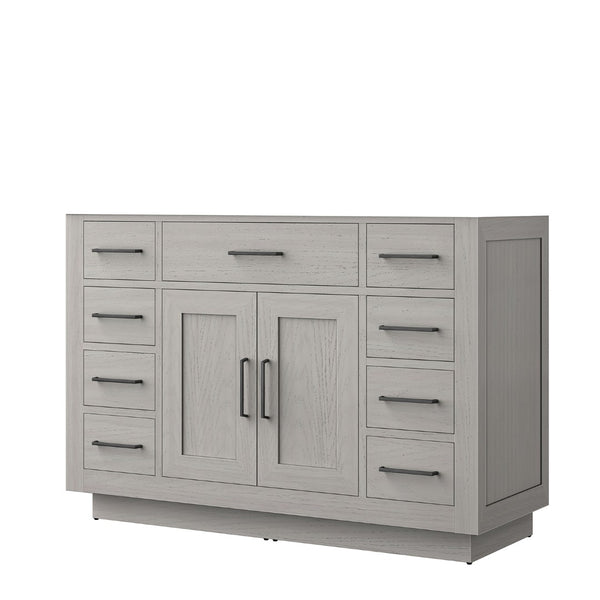 English Elm White Oak Single-Sink Vanity - 48" Midcentury Design With Soft-Close Storage For Small Bathrooms B2731P257716-GIGA
