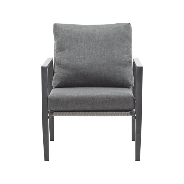 English Elm Christopher Knight Home® - [Set Of 2] Gray Aluminum Lounge Chairs With Plush Cushions And Modern Rope Accents For All Spaces N767P237034G_2