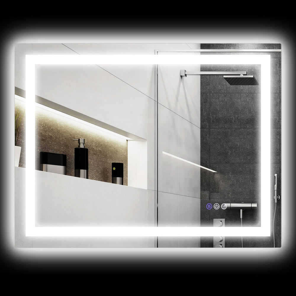 English Elm Homcom Led Bathroom Mirror: 35"X28" Anti-Fog, Dimmable Light, Custom Color Temp, Wall Mounted Magic W2225P229191