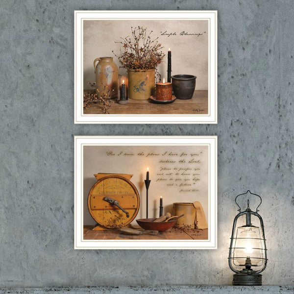 English Elm Trendy Decor 4u Billy Jacobs Simple Blessings Farmhouse Wall Art Set of Two B067P254103