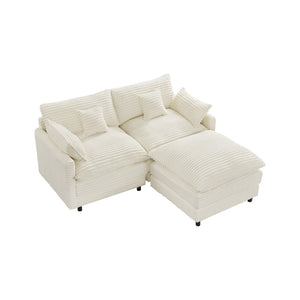 English Elm 148-inch Seven Piece U-shaped Sectional with Console Cloud Foam Living Room Sofa W2564S00085