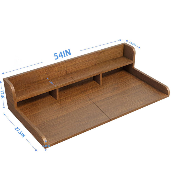 English Elm Washer Laundry Countertop 54" x 27.5" Double-Layer MDF Topper with Raised Edge & Non-Slip Pads Walnut W2641P309073