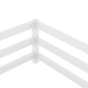 English Elm Twin Montessori Floor Bed With Fence - Safe, Stylish, Low-To-The-Ground Design For Kids' Rooms W1820P235710-GIGA