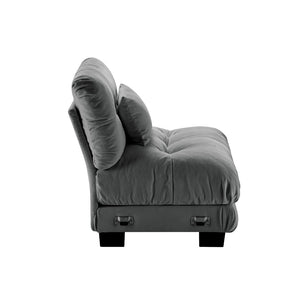 English Elm 27 Modular Armless Chenille Sofa Unit with Solid Wood Frame for Flexible Living Room Seating Gray W714P253482