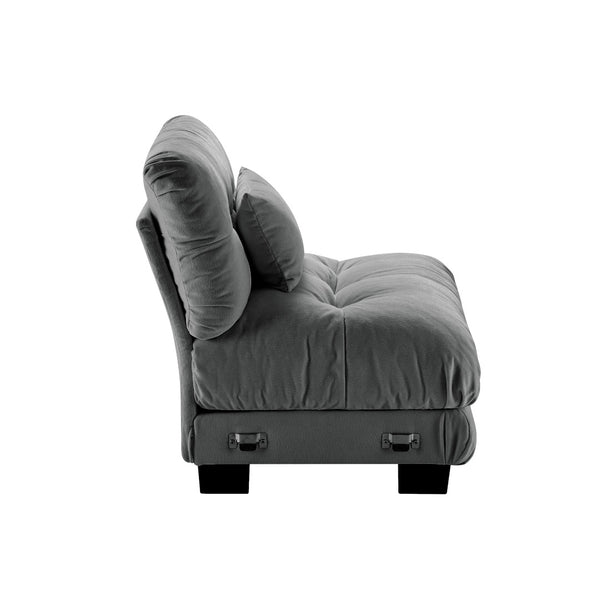English Elm 27 Modular Armless Chenille Sofa Unit with Solid Wood Frame for Flexible Living Room Seating Gray W714P253482