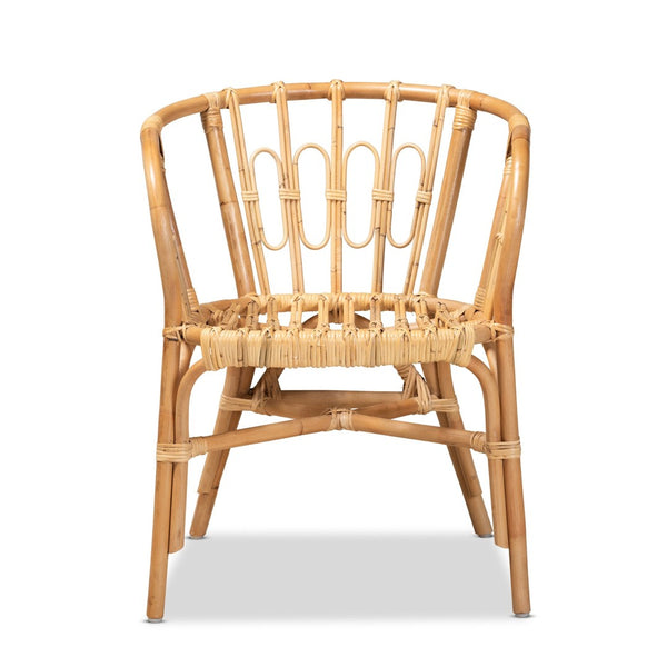English Elm Modern Handwoven Rattan Dining Chair with Geometric Open Back for Bohemian Spaces B2750P470024