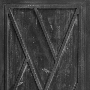 English Elm K&K Farmhouse Kitchen Island with Geometric Twill Doors, ASH Bark Top, Drop Leaf & Lockable Wheels Black N707P221444B