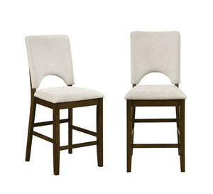 English Elm Contemporary Upholstered Counter Stools Set of 2 Beige Fabric Kitchen Island Seating B011P489291
