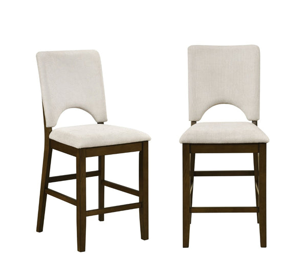 English Elm Contemporary Upholstered Counter Stools Set of 2 Beige Fabric Kitchen Island Seating B011P489291