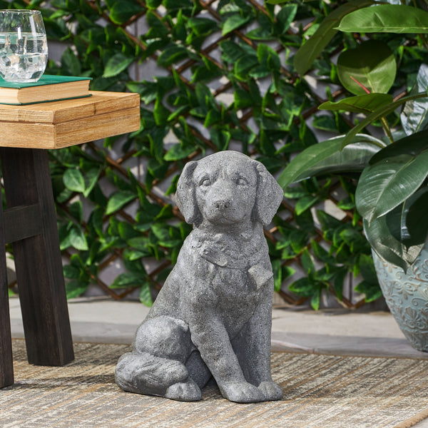 English Elm Christopher Knight Home® - MGO Puppy Garden Statue Stone Gray – Durable Cast Stone Magnesium Oxide, Weatherproof 15.25"H Charm 70877.00