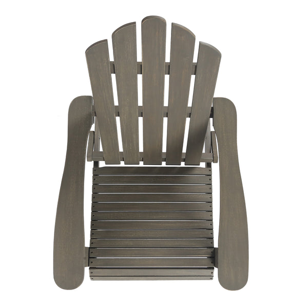 English Elm Christopher Knight Home® - HOLLYWOOD Acacia Wood Foldable Adirondack Chair for Patio & Poolside — Weather-Resistant, Classic Comfort Grey 39.25 L x 24.5 W x 7.75 H 62399.00GRY