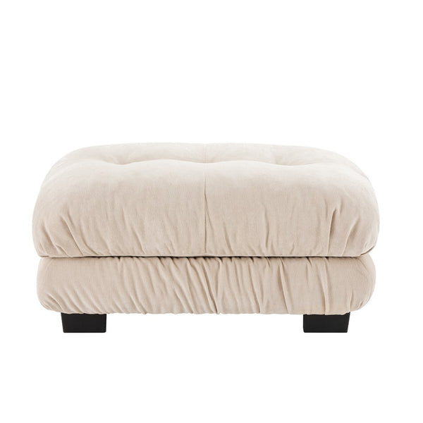 English Elm 27 Chenille Upholstered Modular Ottoman Solid Wood Frame Foam Cushion Sectional Accent Light Coffee W714P253475