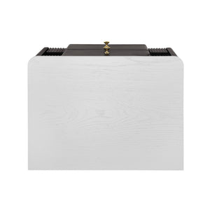 English Elm Christopher Knight Home® - Modern Fluted Nightstand with Two Drawers and Gold Legs, Sleek Textured Bedside Table for Stylish Storage and Easy Cleaning Black 23 L x 18 W x 18 H N761P285710B