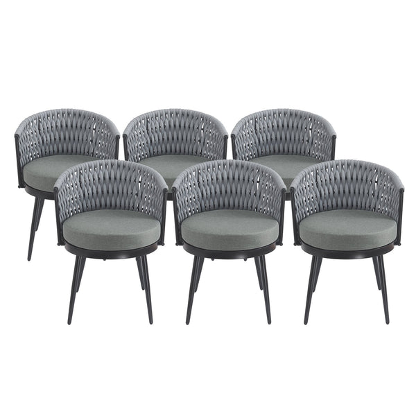 English Elm Christopher Knight Home® - Outdoor Dining Set Premium Acacia Wood Table with Handwoven Rope Chairs and Weatherproof Cushions for Stylish Outdoor Entertaining Light Gray,Rustic,Teak N770P290585G006_57192.00