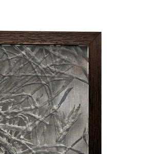 English Elm 39.4x1.2x19.7" Giotto Forest Shadow Box Wall Decor — Warm Brown Frame, Gray Ombre Tree Accent for Den W2078P313335