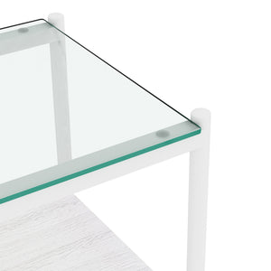 English Elm Coffee Table Set Of 3 – Modern Tempered Glass & Mdf End Tables For Stylish Living Room Decor W241S00050