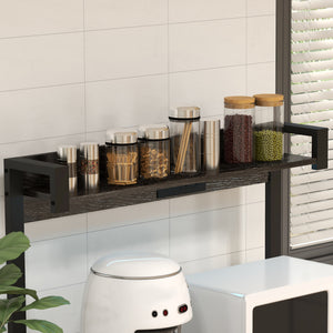 English Elm HOMCOM Industrial Baker's Rack with LED Lights, Charging Station, Glass Holders & Adjustable Shelves Grey W2225P200370