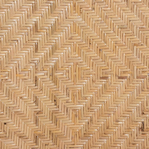 English Elm Mid-century Woven Rattan Dining Chair with Circular Back and Black Lacquered Legs B2750P467640