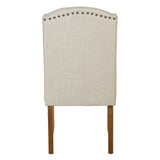 OSP Home Furnishings Jessica Tufted Wing Dining Chair Linen