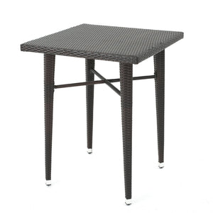 English Elm Christopher Knight Home® - 32" Brown Multi Wicker Bar Table - All-Weather Rattan & Iron Frame, Sturdy Outdoor Patio Accent, 41"H 61429.00MBRN
