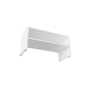 English Elm White Melamine 2-Shelf Shoe Rack for Bedroom Storage — Durable Particle Board, Sleek White Finish, Space-Saving Organizer (32.7" W x 18.5" D) B062P230636