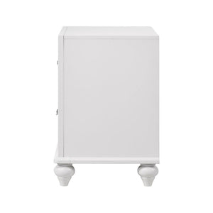 English Elm 2 Chic Two-Drawer Nightstand with Sparkling Acrylic Panels and Faceted Crystal Hardware for Glam Bedrooms White B016P255554