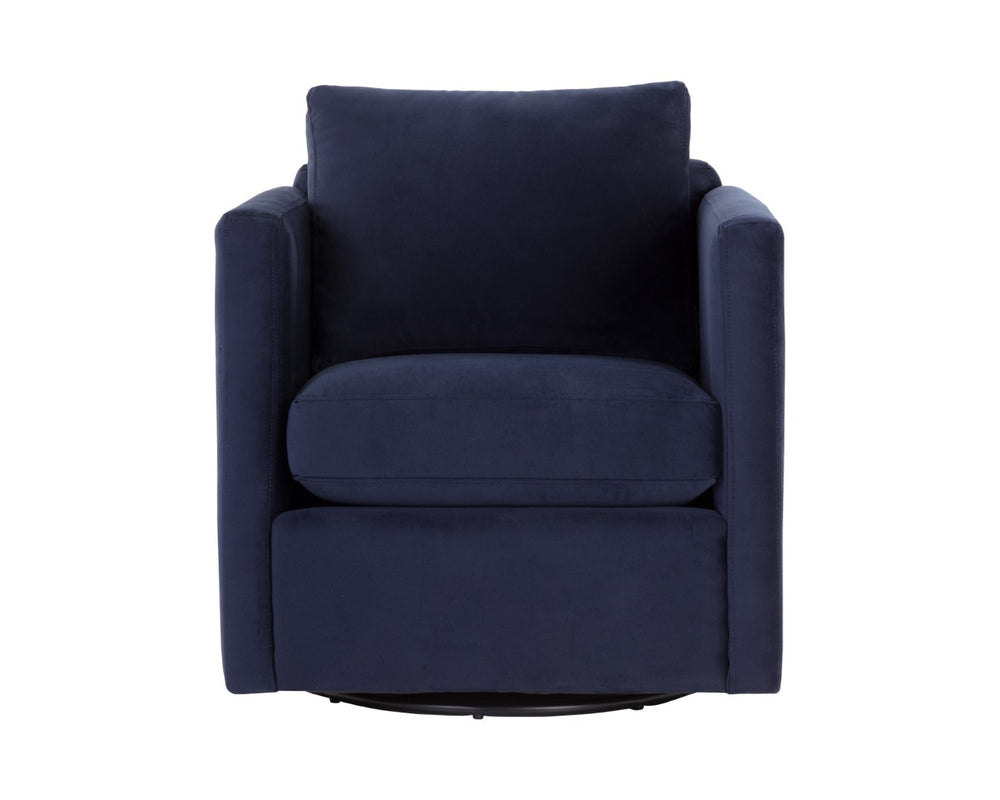 Sunpan GEORGIE Swivel Lounge Chair in Abbington Navy – Modern Comfort, Stylish Design for Any Space 110632