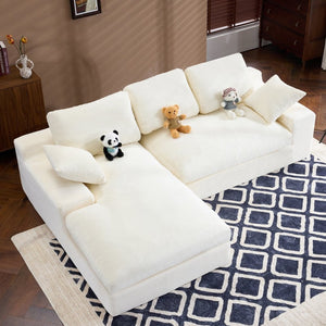 English Elm White Corduroy Compact Sofa Soft Upholstered Seating for Casual Scandinavian Living Rooms W3612S00013