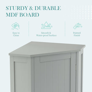 English Elm Grey Triangle Corner Cabinet Mdf Modern Bathroom Storage with Adjustable Shelves Gray N725P333564E