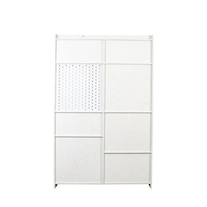 English Elm Bookshelf 79" Tall 9-Shelf White Pegboard Bookcase with 3 Deep Drawers, Modern Wide Storage Unit W331P295438